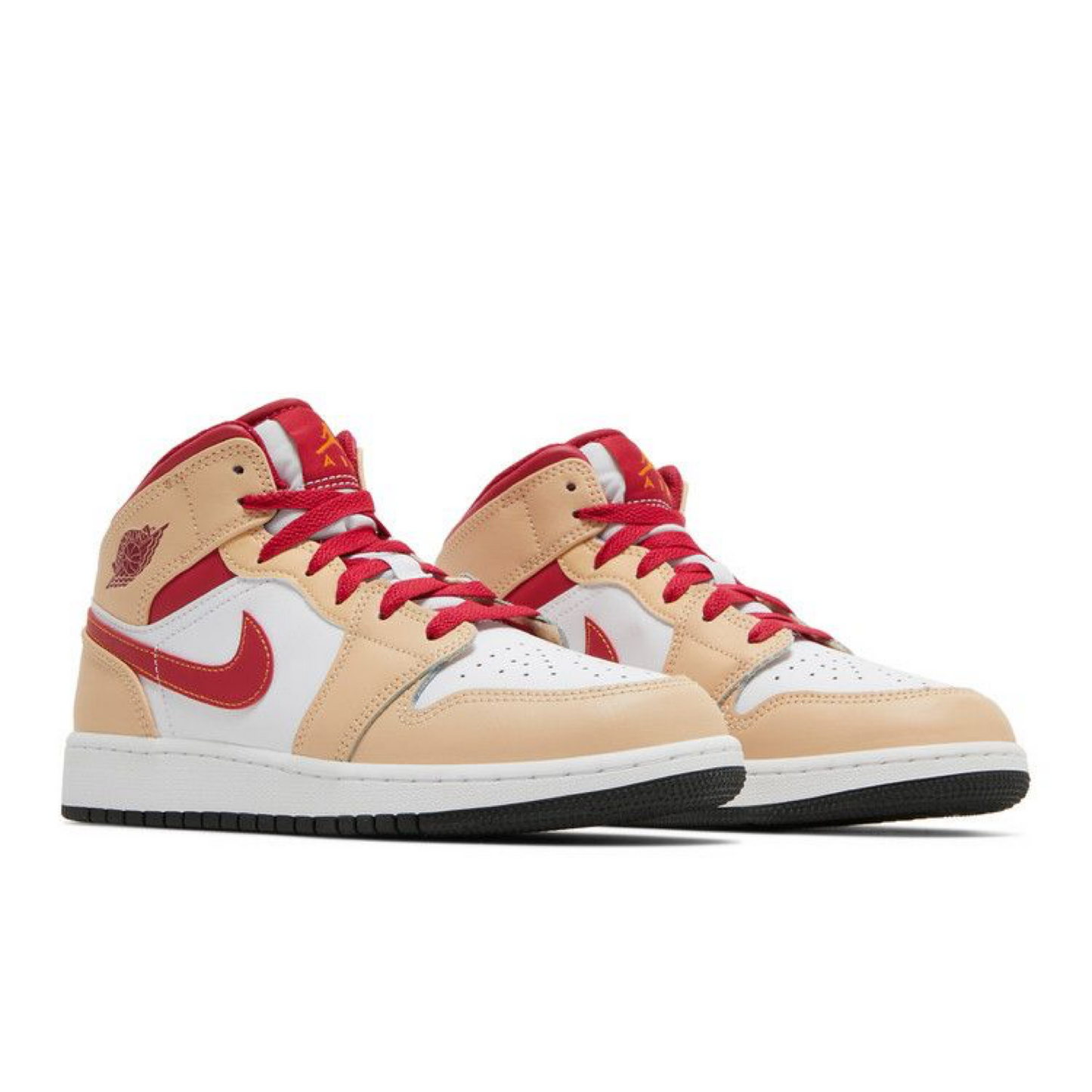 Air Jordan 1 Mid 'Light Curry Cardinal Red'