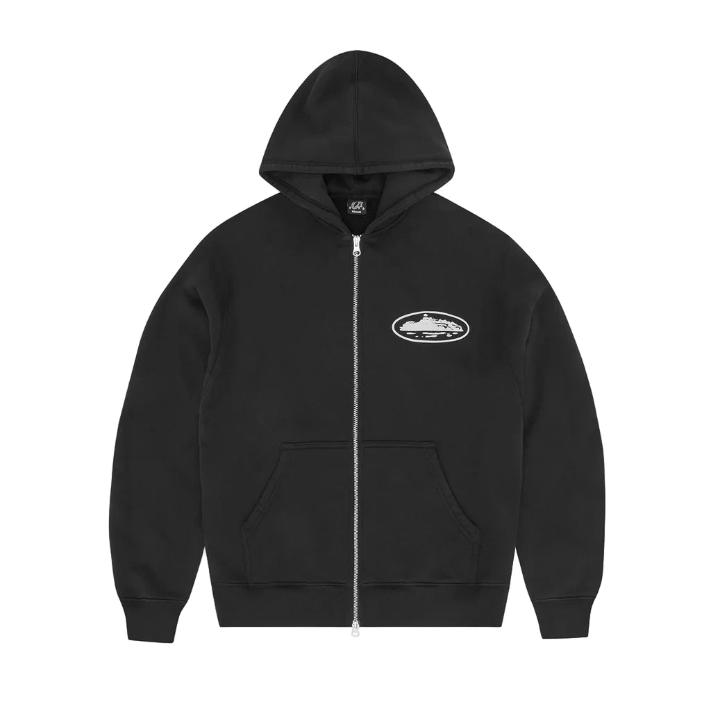 Corteiz Zip-Up Hoodie Black