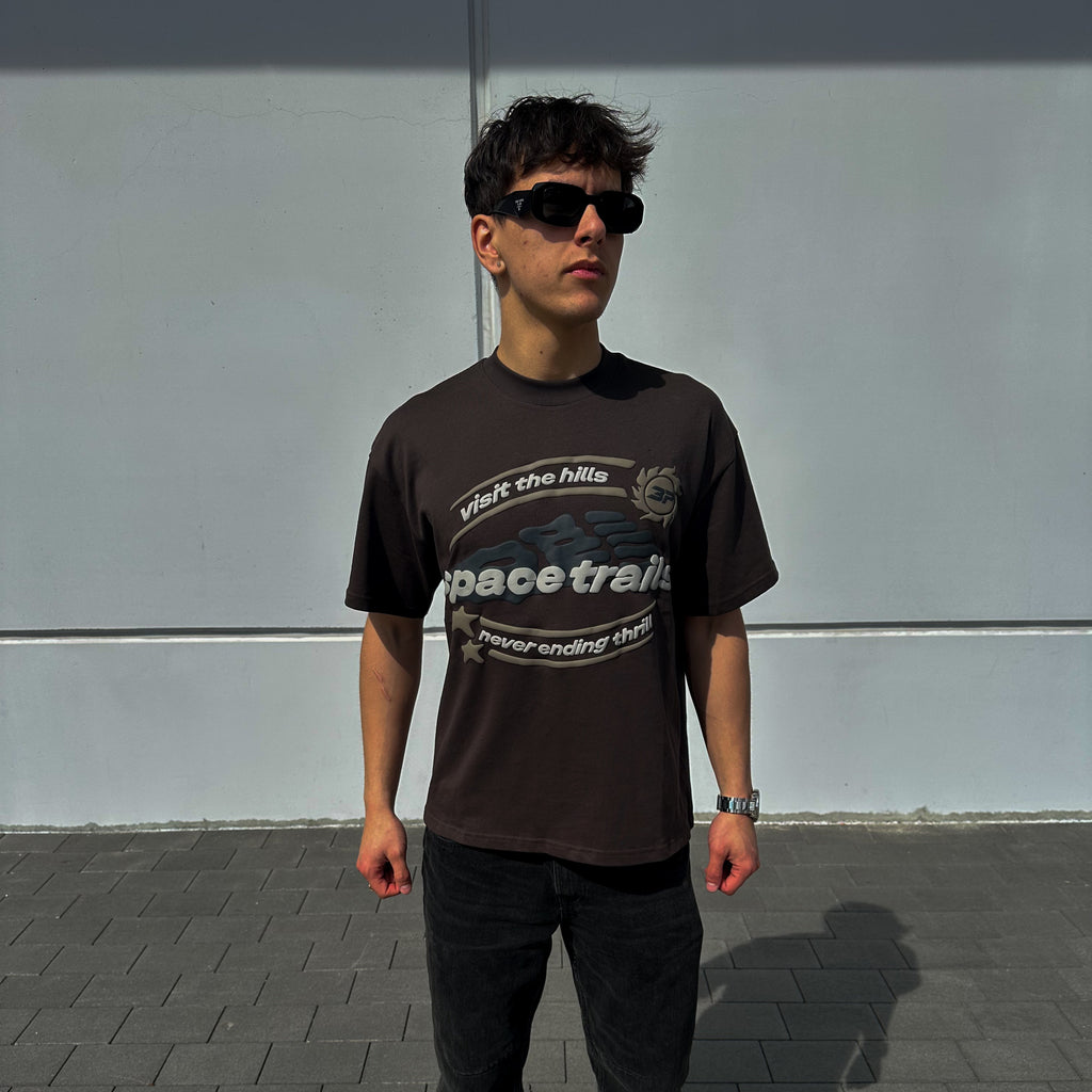 Hnedé tričko Broken Planet Market Space Trails