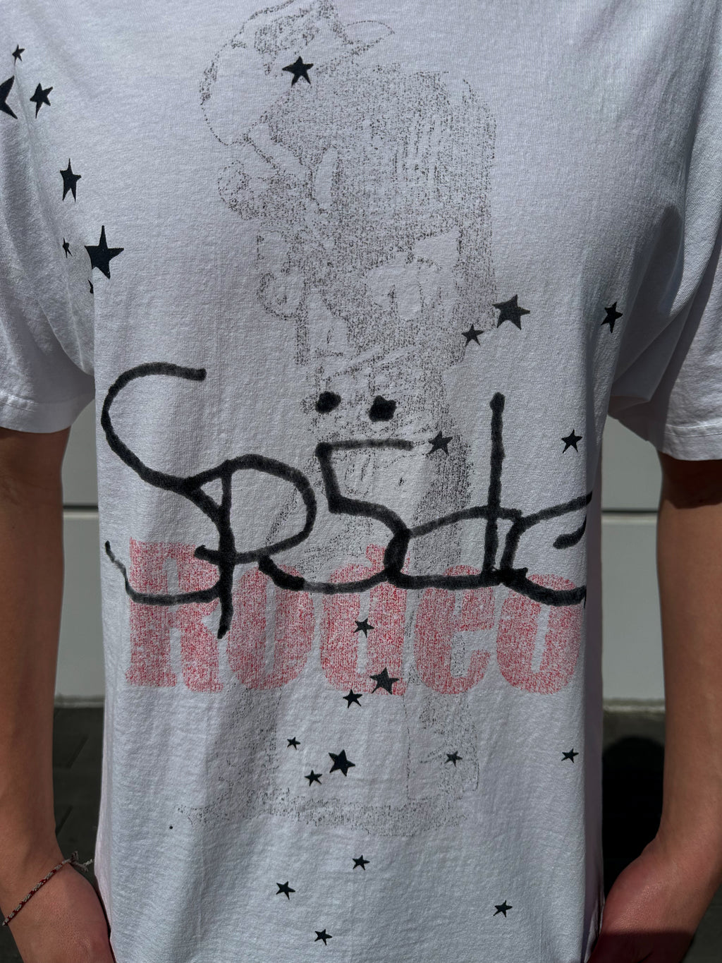 Biele tričko Sp5der x Travis Scott DAYS BEFORE RODEO