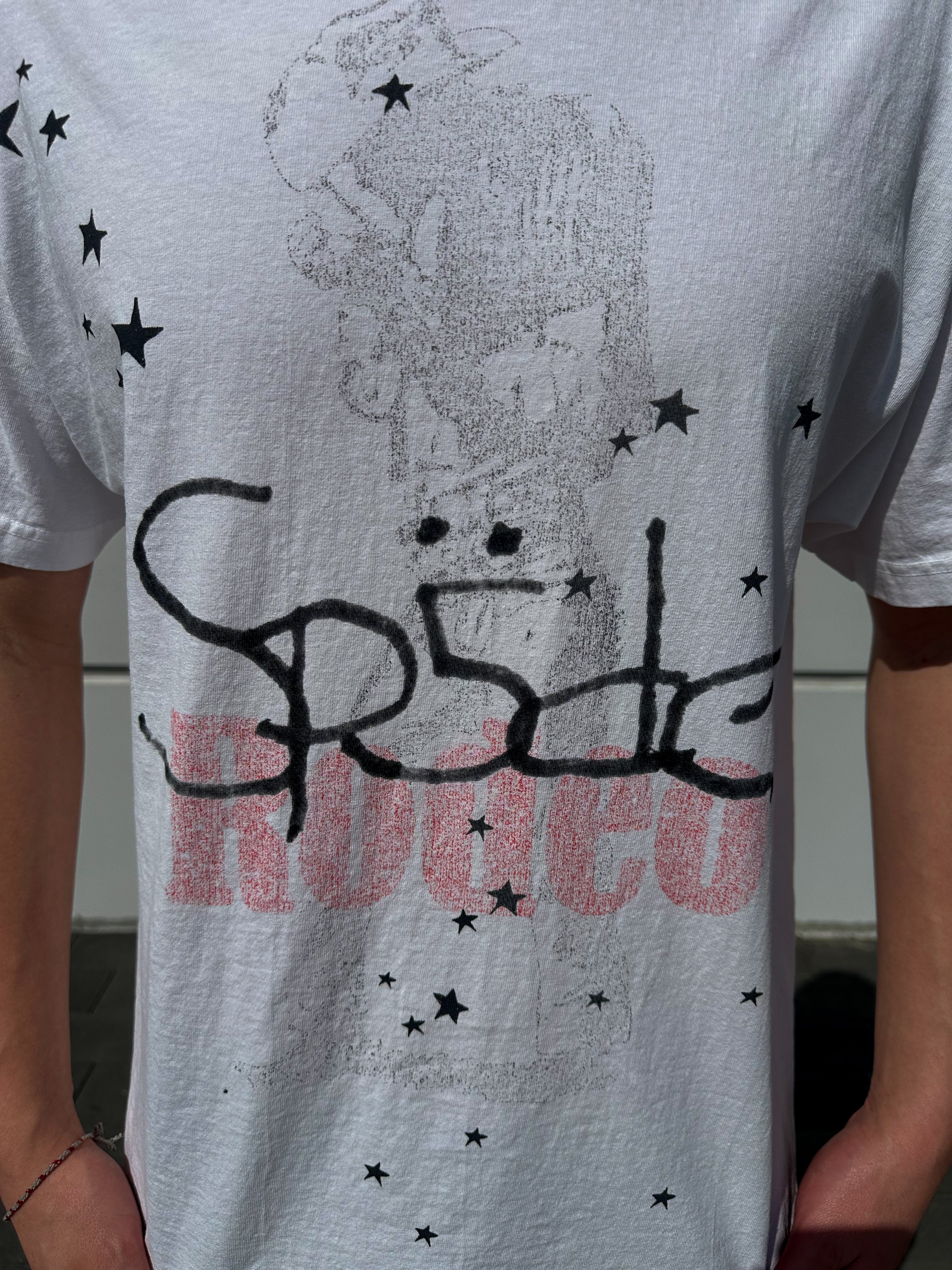 Biele tričko Sp5der x Travis Scott DAYS BEFORE RODEO