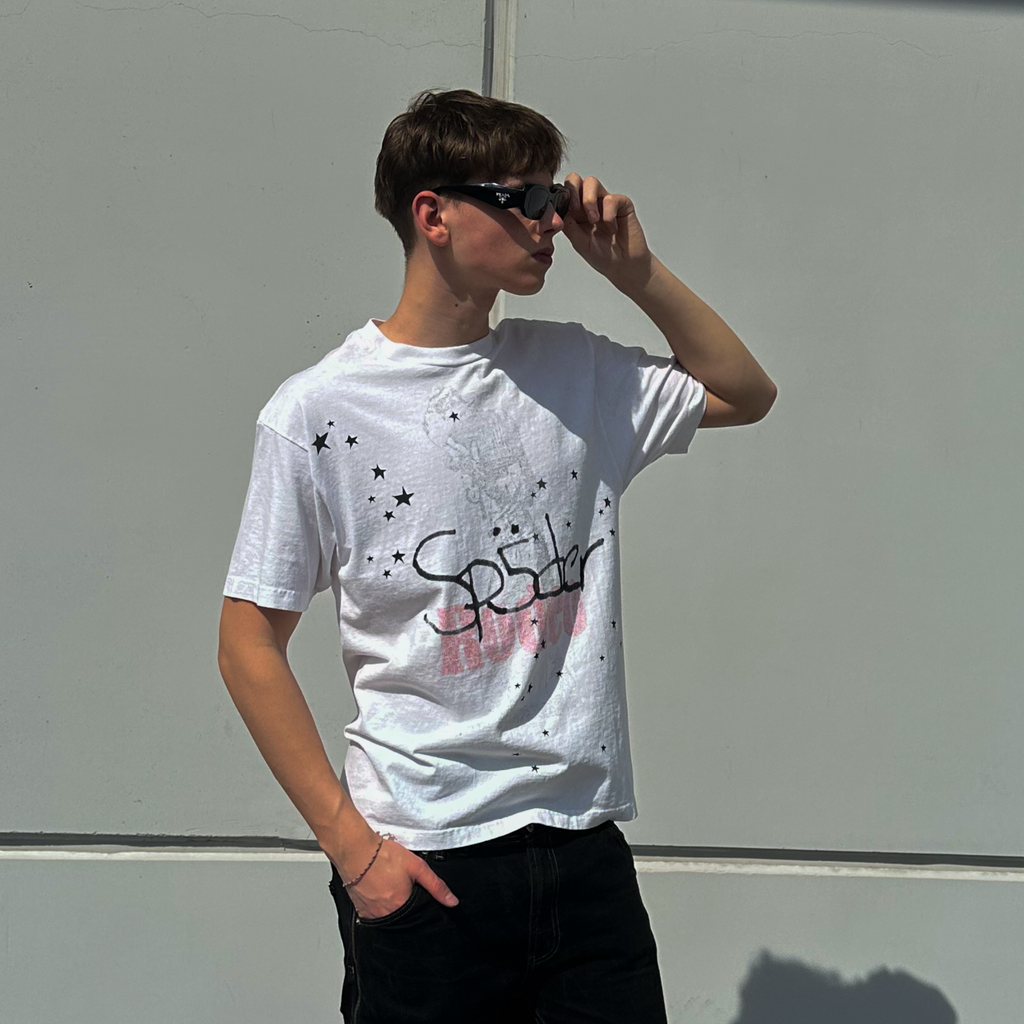 Biele tričko Sp5der x Travis Scott DAYS BEFORE RODEO