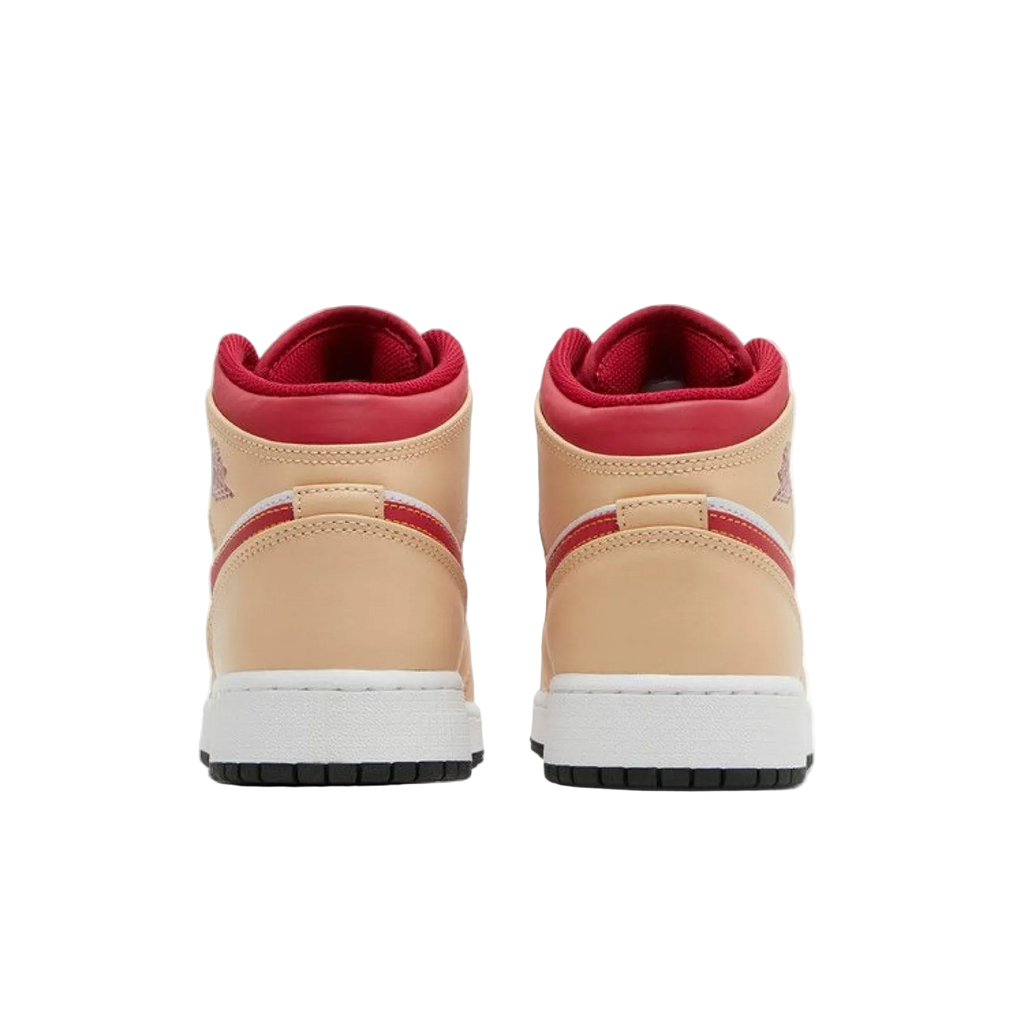 Air Jordan 1 Mid 'Light Curry Cardinal Red'