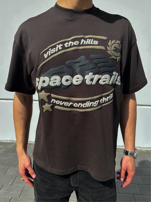 Hnedé tričko Broken Planet Market Space Trails