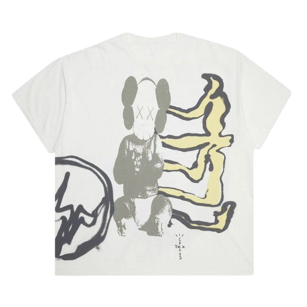 Tričko Travis Scott x KAWS For Fragment „Vintage Wash“