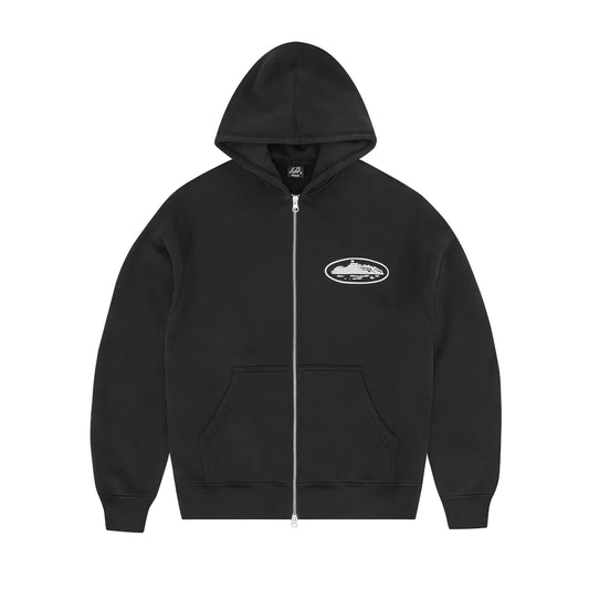 Corteiz Zip-Up Hoodie Black