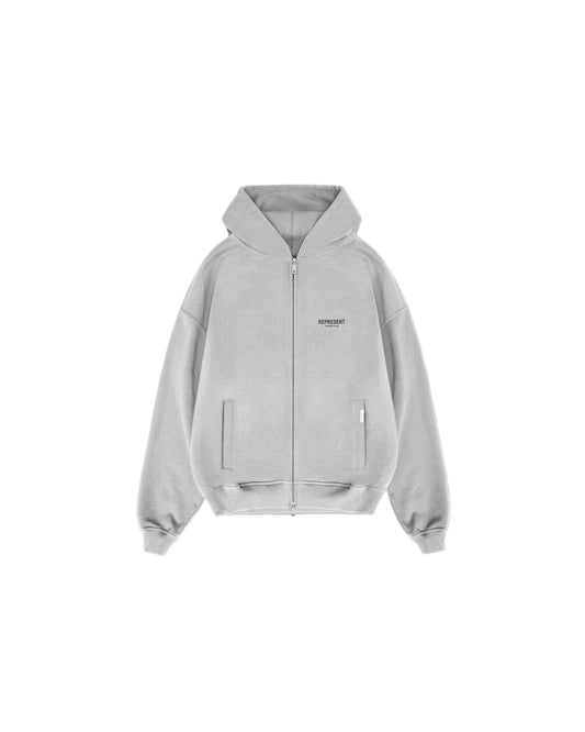 Represent Owners Club Zip-Up Hoodie Grey