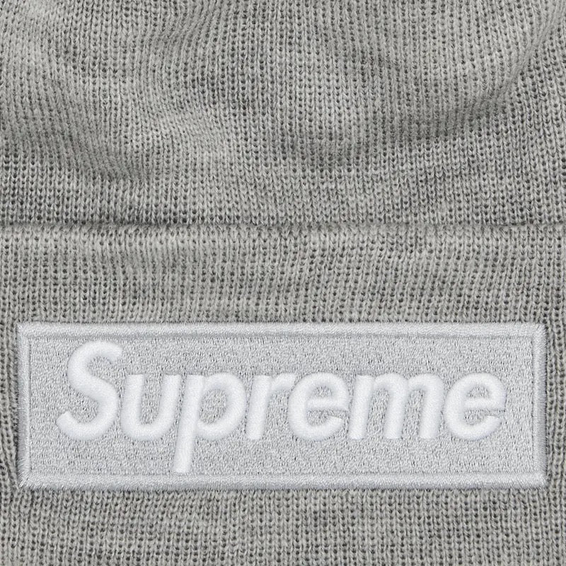 Supreme x New Era Box Logo Beanie Heather Grey
