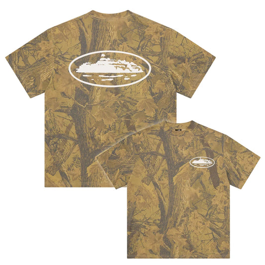 Corteiz OG Island PUFF Print Tee Forest Camo